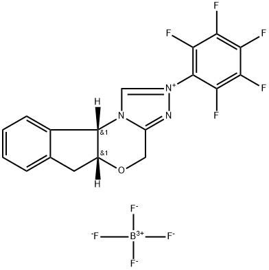 (5AR,10BS)-(+)-5A,10B-DIHYDRO-2-(PENTAFLUOROPHENYL)-4H,6H-INDENO[2,1-B][1,2,4]TRIZOLO[4,3-D][1,4]OXAZINIUM TETRAFLUOROBORATE Structure