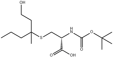 (2R)-2-(TERT-BUTOXYCARBONYLAMINO)-3-(1-HYDROXY-3-METHYLHEXAN-3-YLTHIO)PROPANOIC ACID Structure