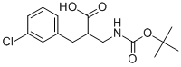 2-N-BOC-2-AMINOMETHYL-3-(3-CHLORO-PHENYL)-PROPIONIC ACID
 Structure