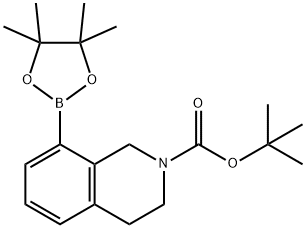 2(1H)-ISOQUINOLINECARBOXYLIC ACID, 3,4-DIHYDRO-8-(4,4,5,5-TETRAMETHYL-1,3,2-DIOXABOROLAN-2-YL)-, 1,1-DIMETHYLETHYL ESTER Structure