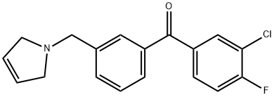 3-CHLORO-4-FLUORO-3'-(3-PYRROLINOMETHYL) BENZOPHENONE Structure