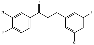 3'-CHLORO-3-(3-CHLORO-5-FLUOROPHENYL)-4'-FLUOROPROPIOPHENONE Structure