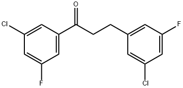 3'-CHLORO-3-(3-CHLORO-5-FLUOROPHENYL)-5'-FLUOROPROPIOPHENONE Structure