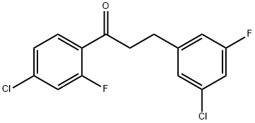 4'-CHLORO-3-(3-CHLORO-5-FLUOROPHENYL)-2'-FLUOROPROPIOPHENONE Structure