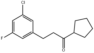 2-(3-CHLORO-5-FLUOROPHENYL)ETHYL CYCLOPENTYL KETONE Structure