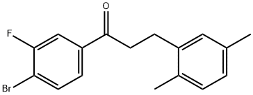 4'-BROMO-3-(2,5-DIMETHYLPHENYL)-3'-FLUOROPROPIOPHENONE Structure