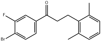 4'-BROMO-3-(2,6-DIMETHYLPHENYL)-3'-FLUOROPROPIOPHENONE Structure