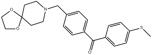 4'-[8-(1,4-DIOXA-8-AZASPIRO[4.5]DECYL)METHYL]-4-THIOMETHYL BENZOPHENONE Structure