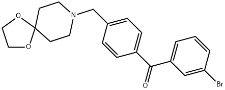 3-BROMO-4'-[8-(1,4-DIOXA-8-AZASPIRO[4.5]DECYL)METHYL]BENZOPHENONE Structure