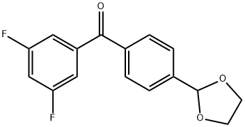 3,5-DIFLUORO-4'-(1,3-DIOXOLAN-2-YL)BENZOPHENONE Structure