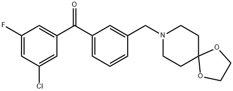 3-CHLORO-3'-[8-(1,4-DIOXA-8-AZASPIRO[4.5]DECYL)METHYL]-5-FLUOROBENZOPHENONE Structure