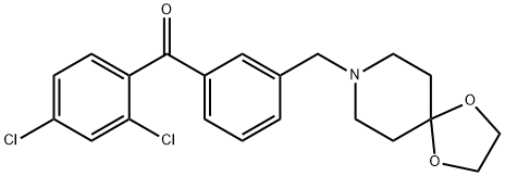 2,4-DICHLORO-3'-[8-(1,4-DIOXA-8-AZASPIRO[4.5]DECYL)METHYL]BENZOPHENONE Structure