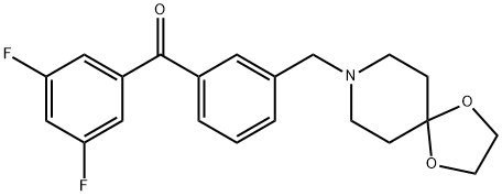 3,5-DIFLUORO-3'-[8-(1,4-DIOXA-8-AZASPIRO[4.5]DECYL)METHYL]BENZOPHENONE Structure