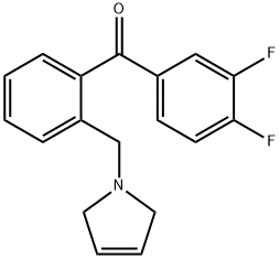 3,4-DIFLUORO-2'-(3-PYRROLINOMETHYL) BENZOPHENONE Structure