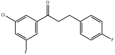 3'-CHLORO-5'-FLUORO-3-(4-FLUOROPHENYL)PROPIOPHENONE Structure