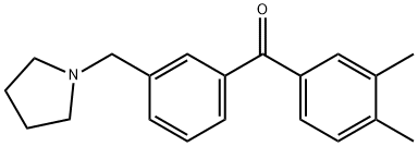 3,4-DIMETHYL-3'-PYRROLIDINOMETHYL BENZOPHENONE Structure