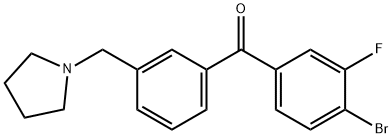 4-BROMO-3-FLUORO-3'-PYRROLIDINOMETHYL BENZOPHENONE Structure