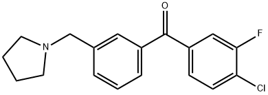 4-CHLORO-3-FLUORO-3'-PYRROLIDINOMETHYL BENZOPHENONE Structure