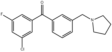 3-CHLORO-5-FLUORO-3'-PYRROLIDINOMETHYL BENZOPHENONE Structure