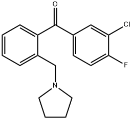 3'-CHLORO-4'-FLUORO-2-PYRROLIDINOMETHYL BENZOPHENONE Structure