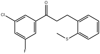 3'-CHLORO-5'-FLUORO-3-(2-THIOMETHYLPHENYL)PROPIOPHENONE Structure