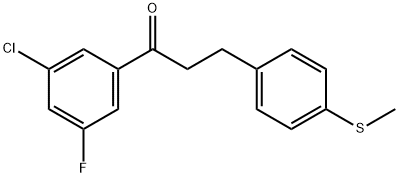 3'-CHLORO-5'-FLUORO-3-(4-THIOMETHYLPHENYL)PROPIOPHENONE Structure