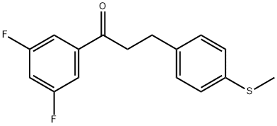 3',5'-DIFLUORO-3-(4-THIOMETHYLPHENYL)PROPIOPHENONE Structure