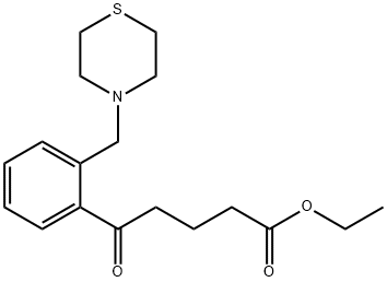 ETHYL 5-OXO-5-[2-(THIOMORPHOLINOMETHYL)PHENYL]VALERATE Structure