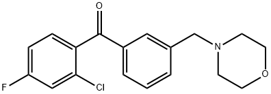 2-CHLORO-4-FLUORO-3'-MORPHOLINOMETHYL BENZOPHENONE Structure