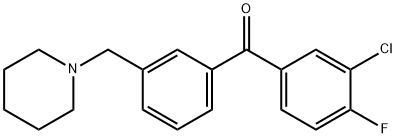 3-CHLORO-4-FLUORO-3'-PIPERIDINOMETHYL BENZOPHENONE Structure