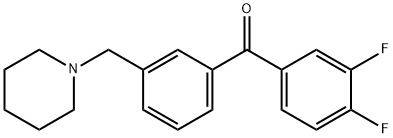 3,4-DIFLUORO-3'-PIPERIDINOMETHYL BENZOPHENONE Structure