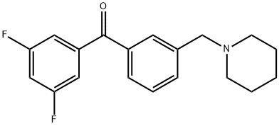 3,5-DIFLUORO-3'-PIPERIDINOMETHYL BENZOPHENONE Structure