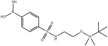 4-{N-[2-(TERT-BUTYLDIMETHYLSILYLOXY)ETHYL]SULPHAMOYL}BENZENEBORONIC ACID 96 Structure