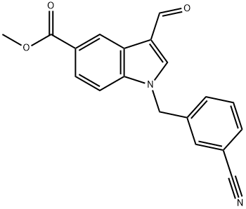 1-(3-CYANO-BENZYL)-3-FORMYL-1H-INDOLE-5-CARBOXYLIC ACID METHYL ESTER
 Structure