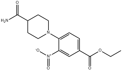 ETHYL 3-NITRO-4-(PIPERIDIN-4-CARBOXAMID-1-YL)BENZOATE Structure