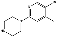 5-Bromo-2-(piperazin-1-yl)-4-methylpyridine Structure