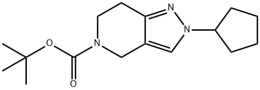 2-CYCLOPENTYL-2,4,6,7-TETRAHYDRO-5H-PYRAZOLO[4,3-C]PYRIDINE-5-CARBOXYLIC ACID, TERT-BUTYL ESTER Structure