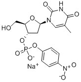 THYMIDINE-3'-PHOSPHORIC ACID 4-NITROPHENYL ESTER SODIUM SALT Structure