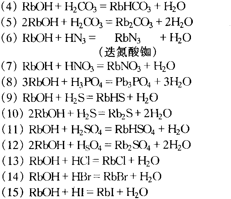 氢氧化铷与酸发生中和反应