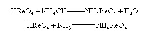 铼酸转化为铼酸铵