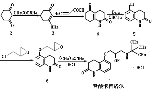 盐酸卡替洛尔的合成路线