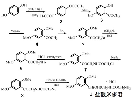 盐酸米多君的合成路线