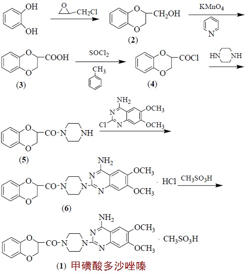 甲磺酸多沙唑嗪的合成路线