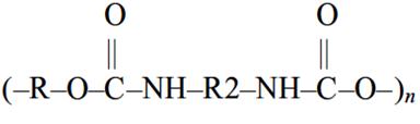 The chemical structure of polyurethane