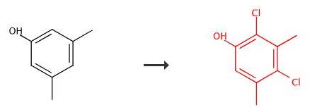2,4-二氯-3,5-二甲基苯酚的合成路线