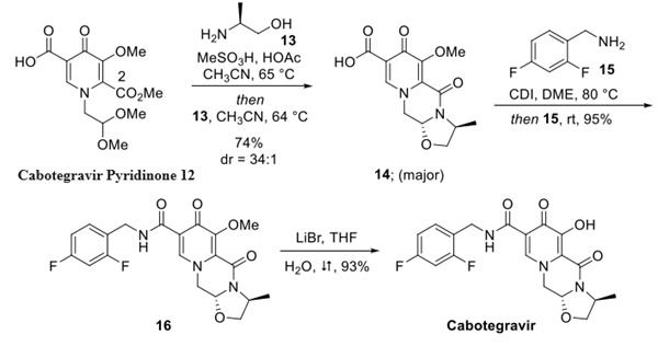 1051375-10-0 GSK744CabotegravirSynthesisCabotegravir Pyridinone