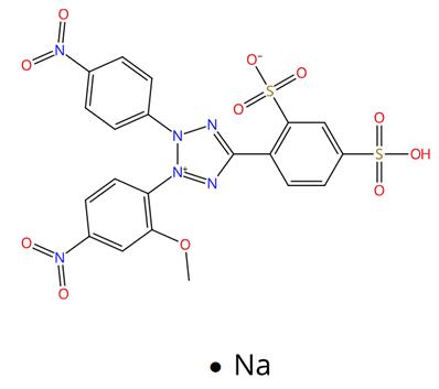 2-(2-甲氧基-4-硝基苯)-3-(4-硝基苯)-5-(2,4-二磺基苯)-2H-四氮唑单钠盐的化学结构式