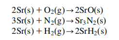 STRONTIUM reactions with air, nitrogen, and hydrogen