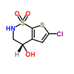 (S)-3,4-dihydro-6-chloro-4-hydroxy-2H-thieno[3,2-e]-1,2-thiazine-1,1-dioxide pictures