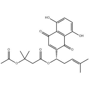 3-(Acetyloxy)-3-methylbutanoic acid (1S)-1-(1,4-dihydro-5,8-dihydroxy-1,4-dioxo-2-naphthalenyl)-4-methyl-3-pentenyl ester